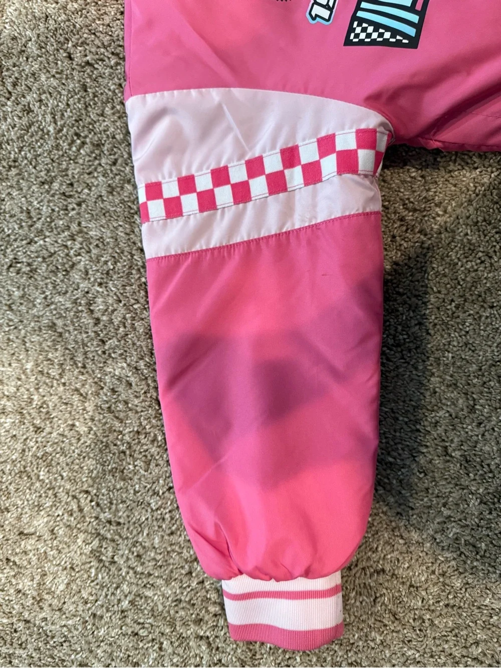 Girls Barbie Pink Racing Bomber Jacket 6